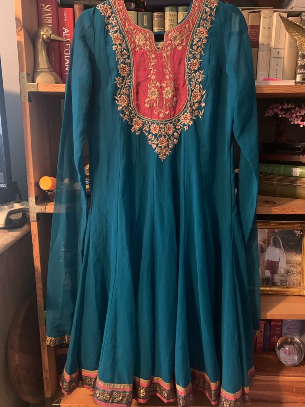 Teal Long-Sleeve Anarkali